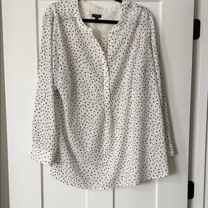 Talbots Black and White Polka Dot Blouse